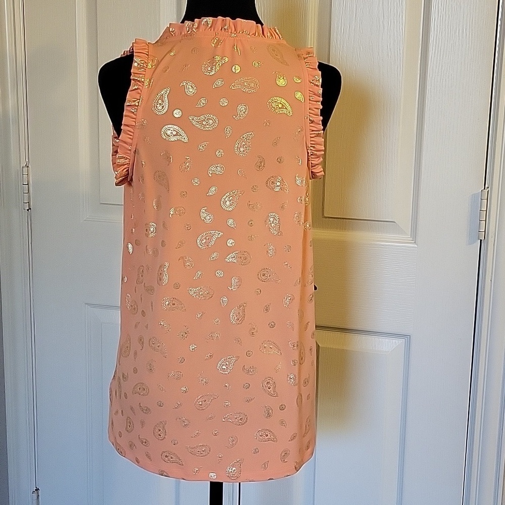 Michael Kors orange sleeveless top - Picture 4 of 12